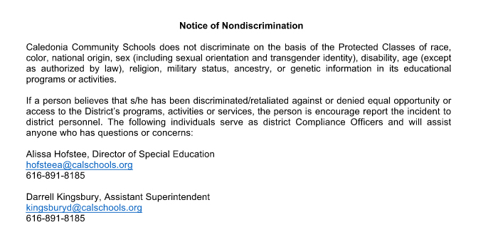 noticenondiscrimination notice of nondiscrimination policy