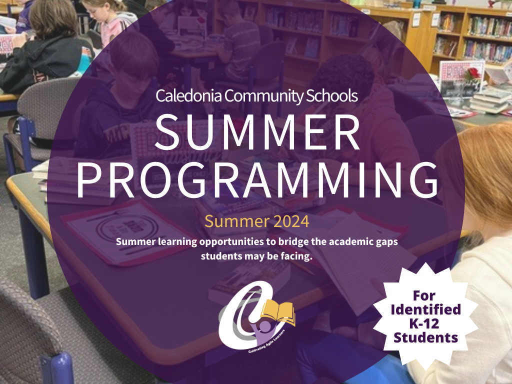 Summer Learning 2024 Header with image of students reading