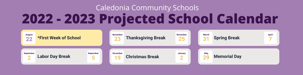 2022 2023 Projected School Calendar Dates