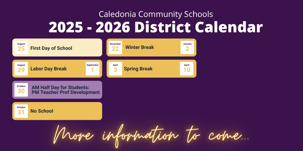 Graphical image showing district calendar