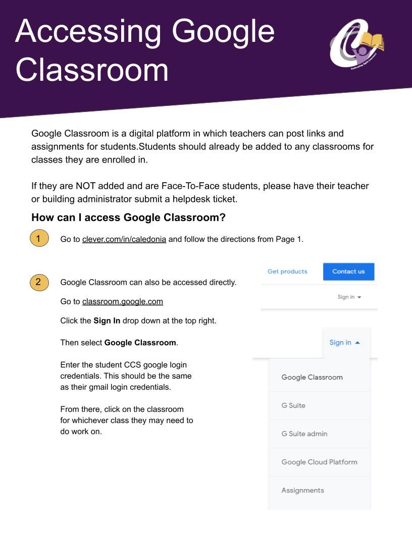 Google Classroom - Resources - Caledonia Community Schools