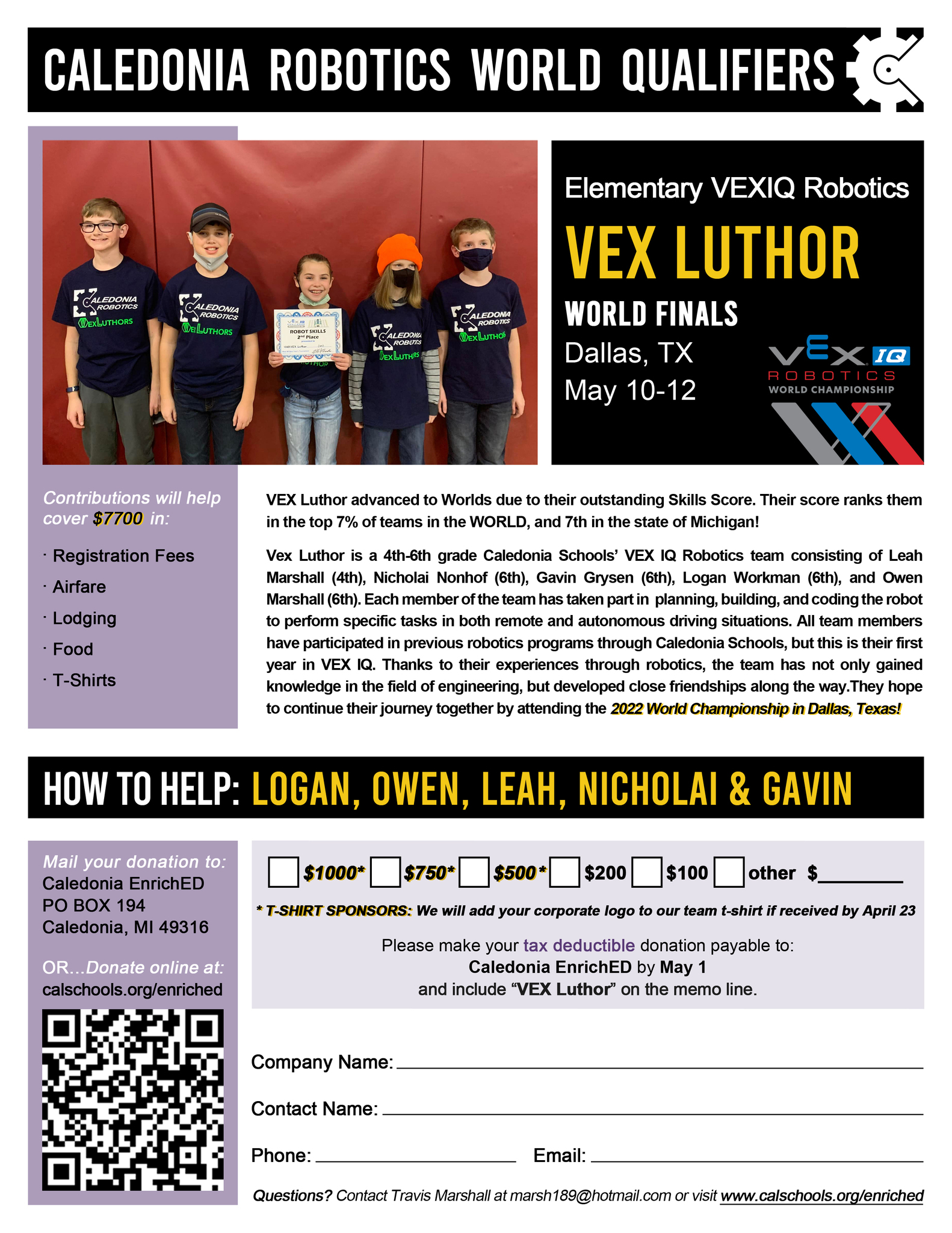 Team Letter_VEX Luthor