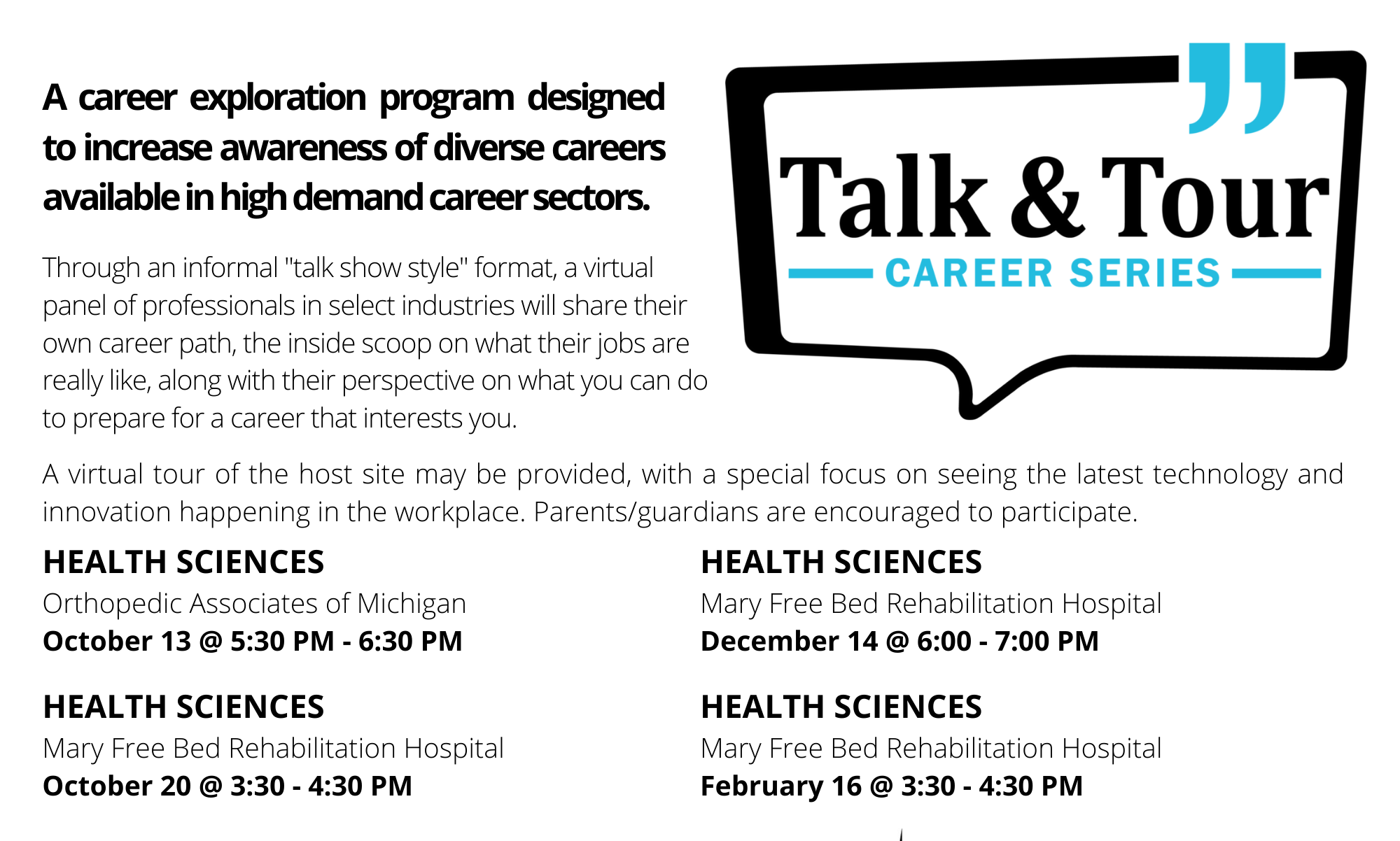 2020 Talk & Tour Schedule