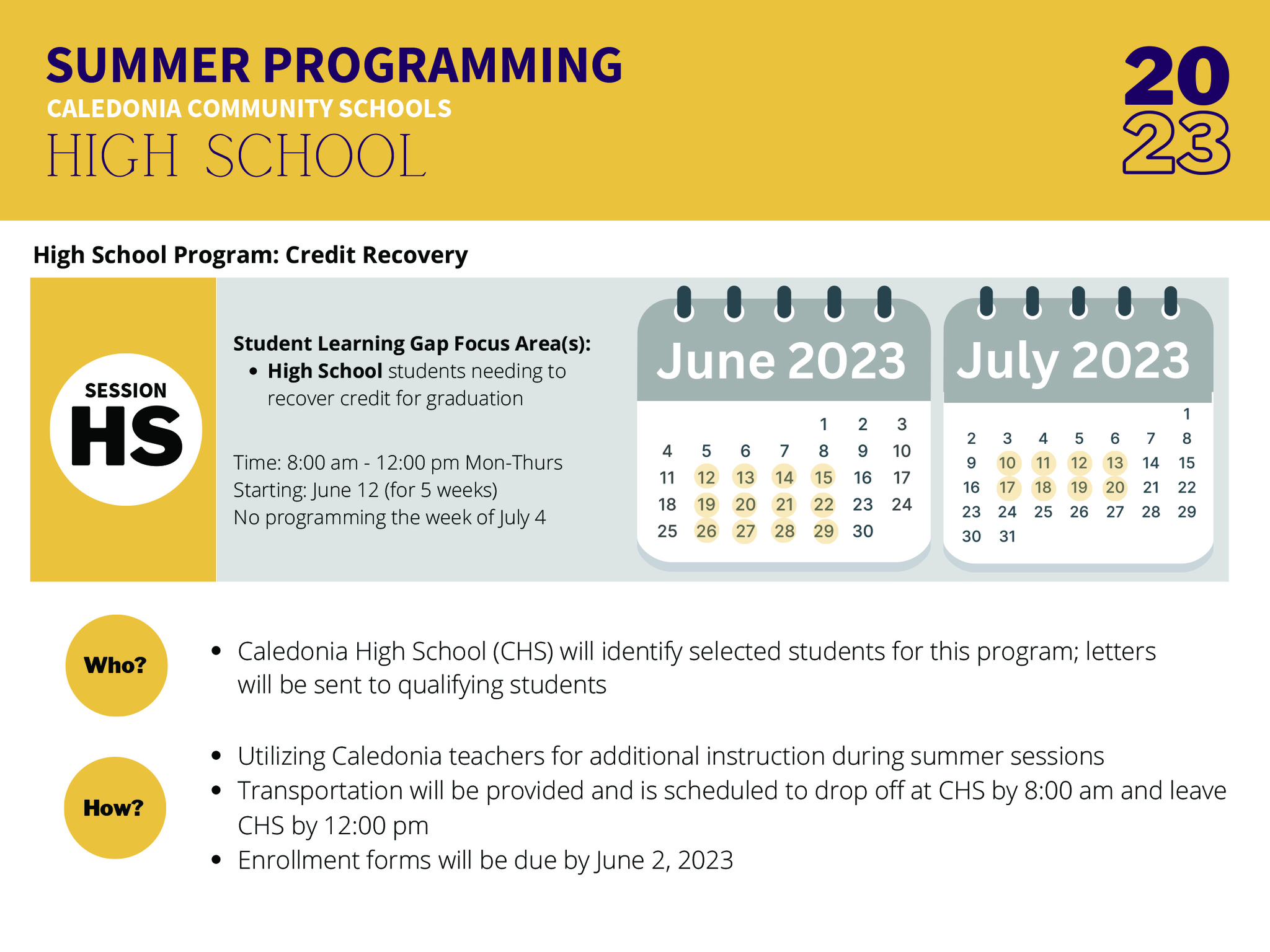 HS Summer Learning