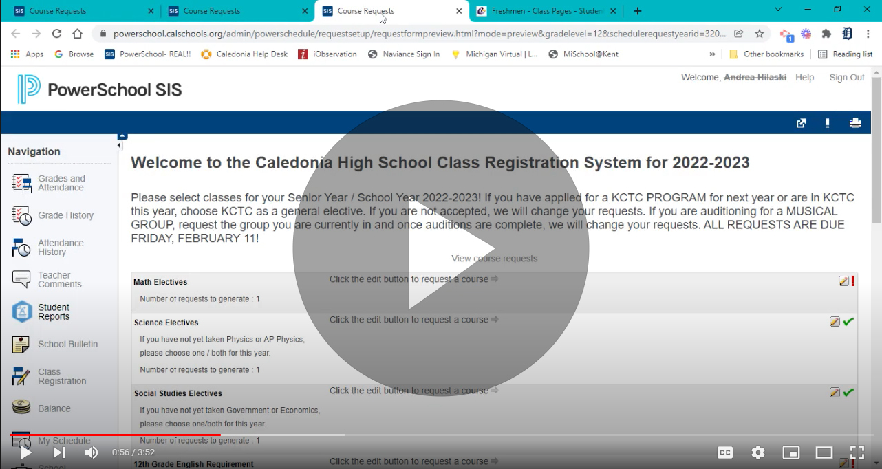 PowerSchool Scheduling Video
