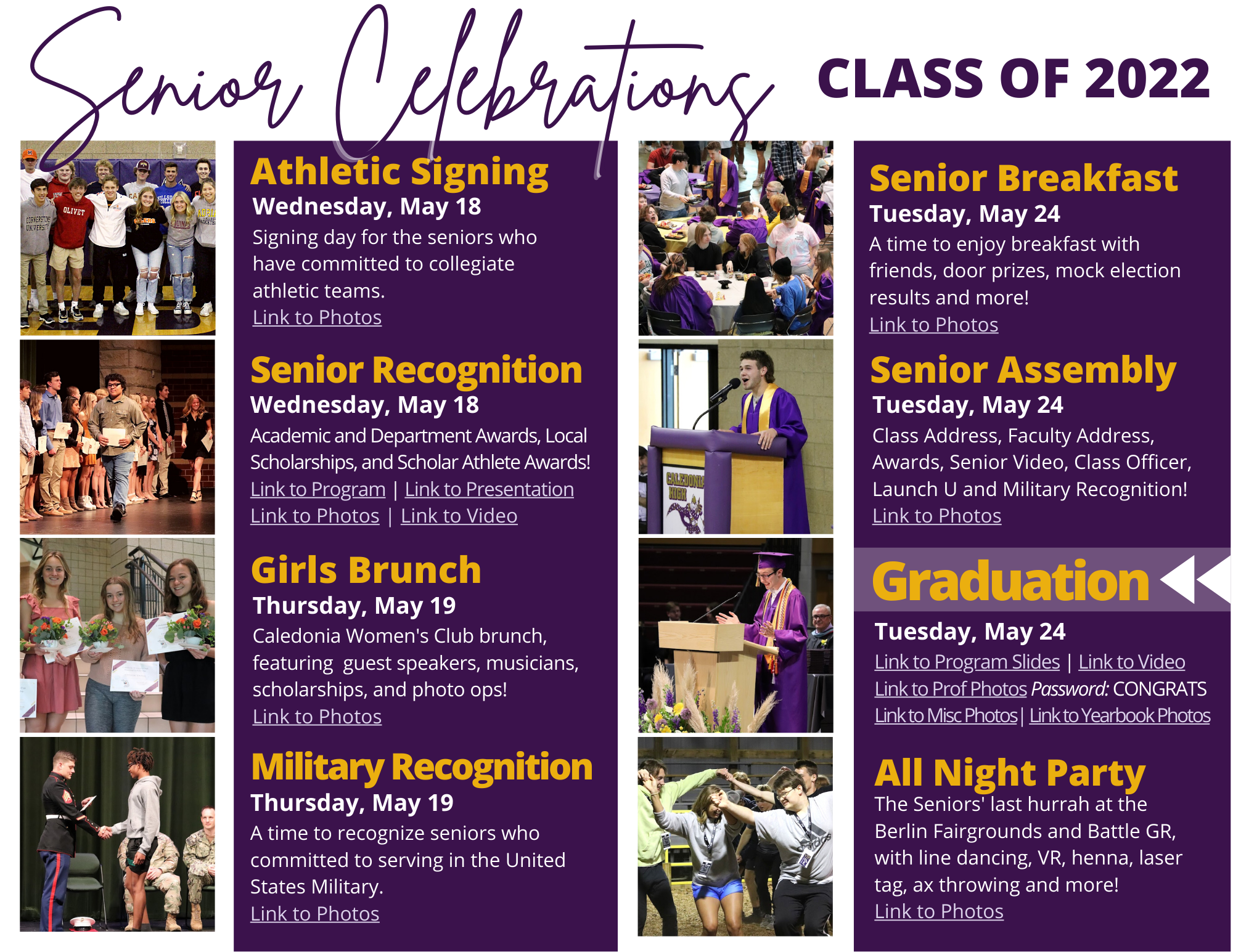 Senior Celebration Links